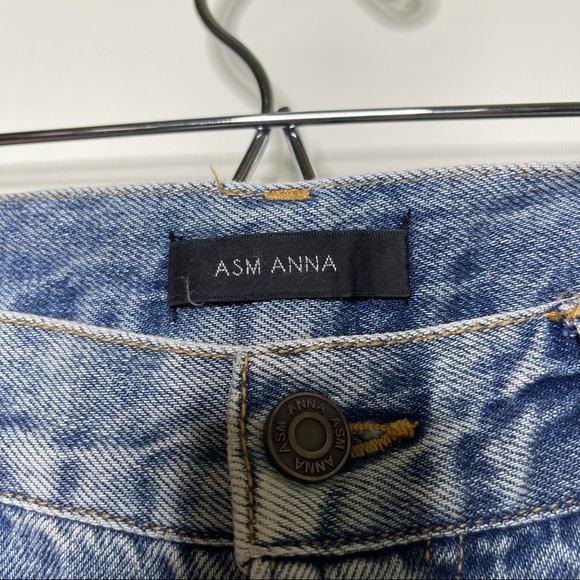 ASM ANNA light wash high rise crop leg jeans size M 28 - Picture 5 of 10